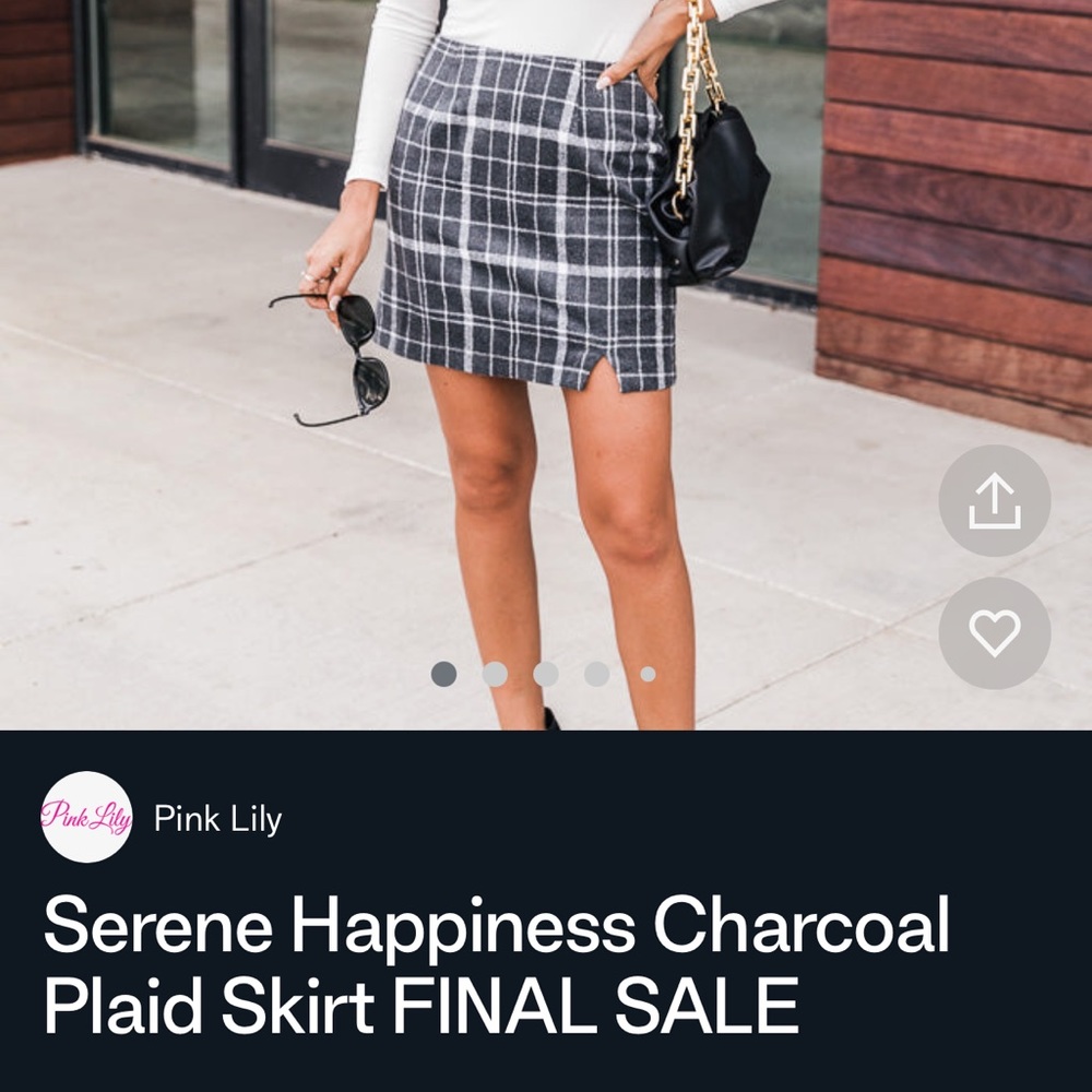 Pink Lily Plaid Skirt